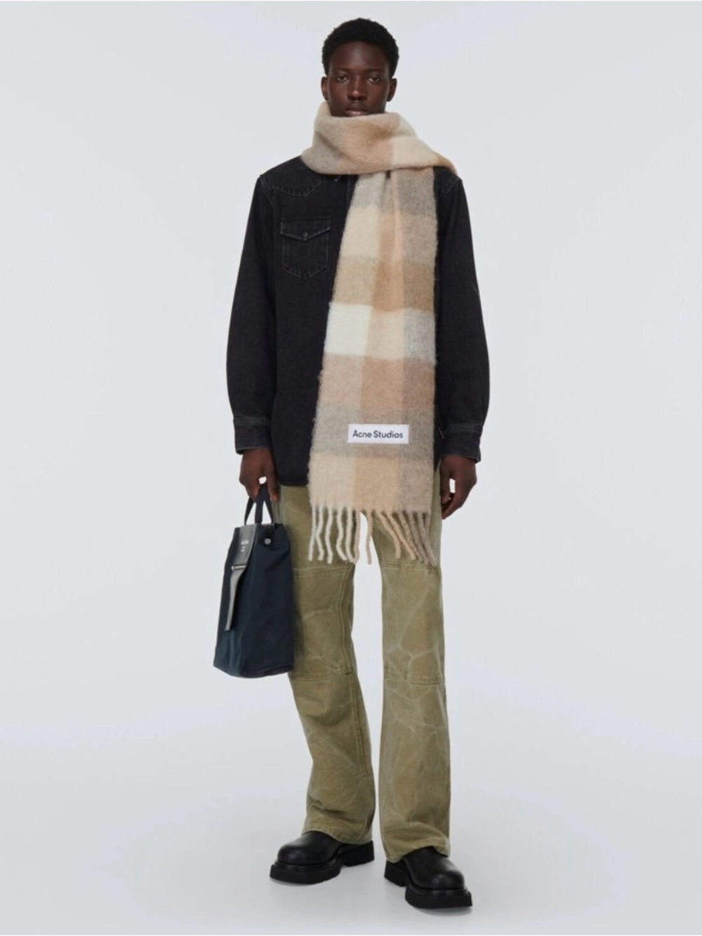 Acne Studios Beige Mohair-Blend Scarf